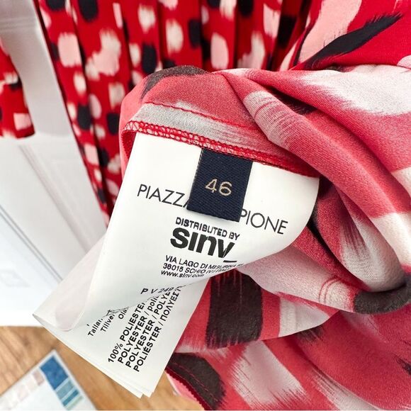 Piazza Sempione Made In Italy FR 46 (US 10) Paint Dash-Print Belted Shirt Dress - Picture 11 of 12